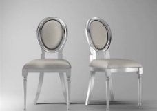 银色新古典单椅3d模型