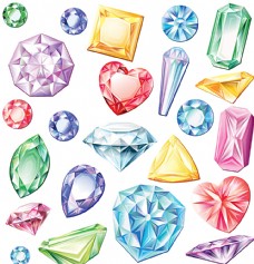 水晶画彩色钻石设计矢量素材图片