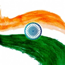 印度设计波浪水彩印度国旗设计