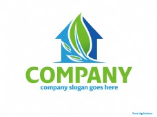 绿色叶子绿色家居logo设计