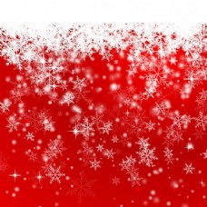雪花在一个红色的圣诞背景