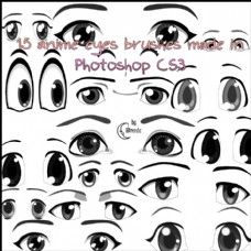 15种可爱的卡通眼睛效果笔刷