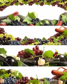 绿色蔬菜葡萄与葡萄酒
