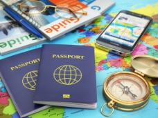 出国护照签证护照等旅游元素高清图片