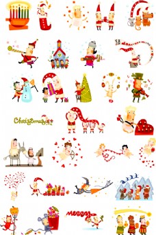29款可爱卡通风格圣诞小插画矢量素材
