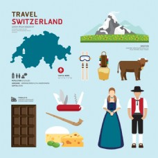 扁平化旅游瑞士图片