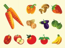 蔬菜水果水果蔬菜矢量图素材