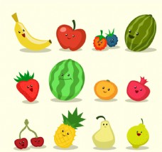 卡通菠萝卡通水果矢量素材图片