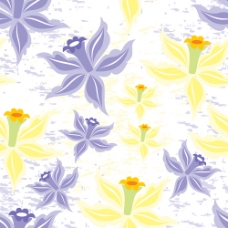 白色蓝斑背景黄色花朵