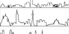 矢量线条城市建筑图图片