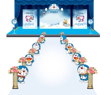 展板哆啦A梦主题婚礼设计全图