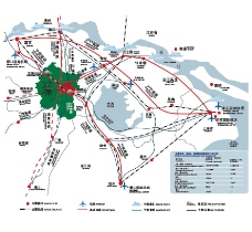 溧阳及周边主要城市交通线路矢量图