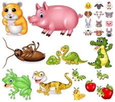 动漫猪青蛙恐龙与猪猪等卡通动物