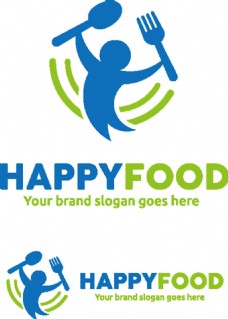 快乐食物LOGO元素设计矢量素材
