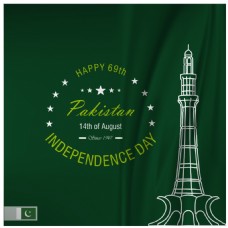 巴基斯坦独立日的绿色背景
