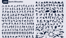 230款人物运动图案剪影 矢量图片