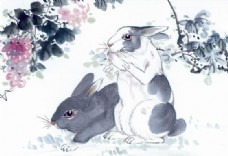 兔子十二生肖中国画0026