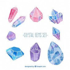 水晶画水彩画水晶宝石