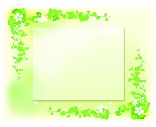 绿色叶子梦幻绿色花纹边框背景