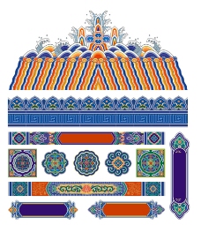 古典花纹古典宫廷寺庙彩绘装饰花纹图案图片