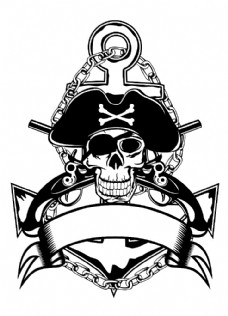 潮流素材矢量海盗骷髅徽标