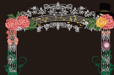 欧式花纹背景婚礼拱门图片