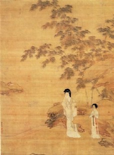 修竹仕女图人物画中国古画0328