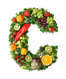 水果蔬菜蔬菜水果组成的字母C