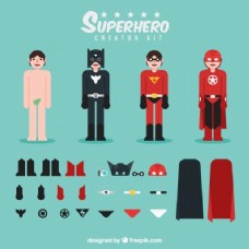 不同衣服的超级英雄