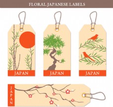 日本设计日本植物元素标签设计