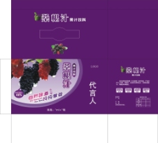 紫色桑椹饮料包装箱图片