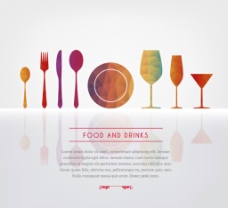 图形创意创意几何形餐具菜单矢量素材图片