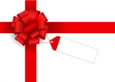 礼物盒节日背景红色十字丝带花矢量素材图片