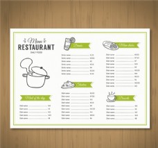 咖啡杯单页绿色主题餐厅餐单