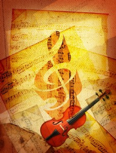 小提琴与音乐背景