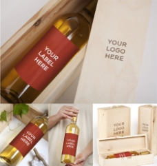葡萄酒酒瓶产品包装PSD模板图片