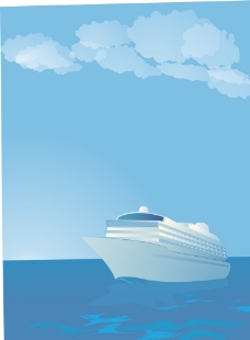 大自然蓝天大海轮船图片