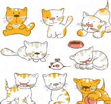粮食小册可爱卡通小猫矢量素材