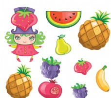 卡通菠萝卡通水果图片