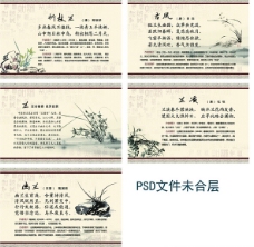 梅兰竹菊文化展板