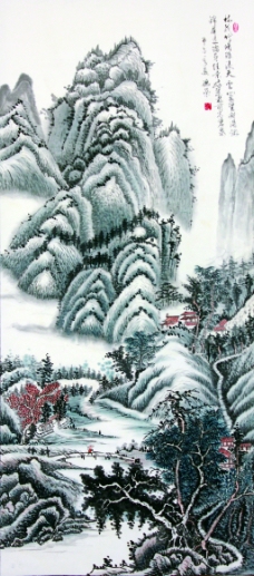 中国画山水树