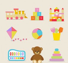 木桶彩色玩具图标图片