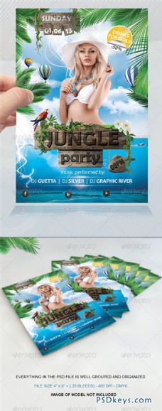 jungle party创意海报素材下载