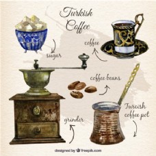 咖啡杯手绘土耳其咖啡