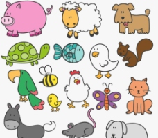 16款卡通动物设计矢量图图片