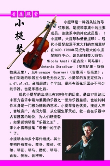 小提琴民族乐器展板图片