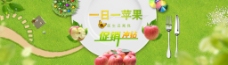 水果苹果绿色海报