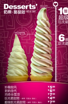 冰淇淋海报小熊甜品图片