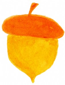 矮胖形橘黄色松果素材