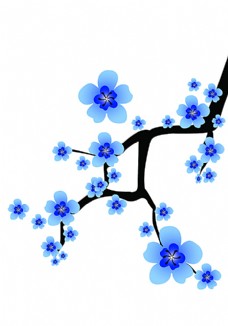青色中国风青花瓷类矢量可编辑蓝色梅图片